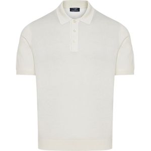 Barba, Tops, Heren, Wit, 4Xl, Luxe Zijden Polo Shirt Gemaakt in Italië