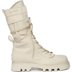 JW Anderson, Schoenen, Heren, Beige, 41 EU, Leer, Combat leren laarzen