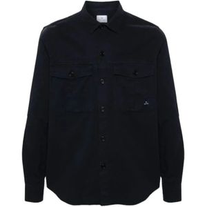 Paul Smith, Jassen, Heren, Blauw, S, Katoen, Textured Overshirt