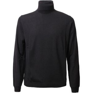 Zanone, Truien, Heren, Zwart, 2Xl, Wol, Zwarte Flexwool Coltrui Trui