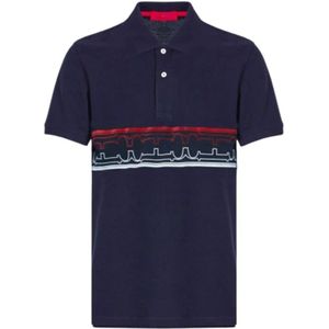 Carolina Herrera, Tops, Heren, Blauw, M, Katoen, Monogram Polo Shirt Classic Fit