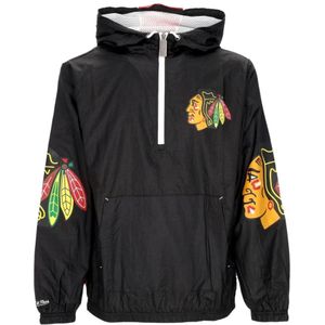 Mitchell & Ness, Sport, Heren, Zwart, M, Nylon, Chicago Blackhawks Windbreaker Anorak