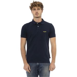 Baldinini, Tops, Heren, Blauw, M, Elegante polo met korte mouwen