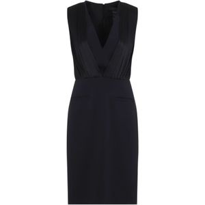 Max Mara, Kleedjes, Dames, Zwart, S, Polyester, Elegante Midi Jurk