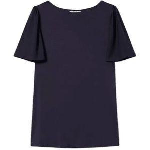 Twinset, Tops, Dames, Blauw, XL, Blouse met gerimpelde mouwen Classic Blue