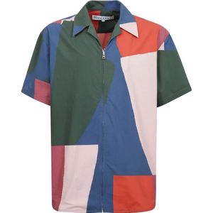 JW Anderson, Overhemden, Heren, Veelkleurig, M, Gedrukt korte mouwen overhemd