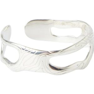 Octi, Accessoires, Dames, Grijs, ONE Size, Zilveren Globe Armband met Uitsparingen