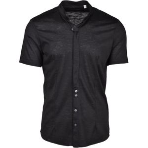 Daniele Alessandrini, Overhemden, Heren, Zwart, M, Polyester, Elegante Shirt met Polyester Mix