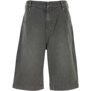 Entire Studios, Korte broeken, Heren, Grijs, L, Denim, Donkergrijze Denim Bermuda Shorts