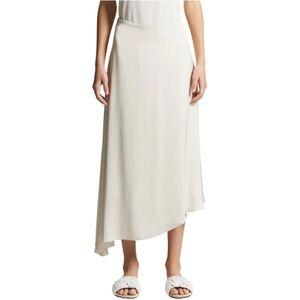 Peserico, Rokken, Dames, Beige, XL, Satijn, Wijd uitlopende rok van vloeiende viscose satijn