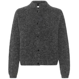 Gestuz, Truien, Dames, Grijs, XL, Wol, Kort Cardigan