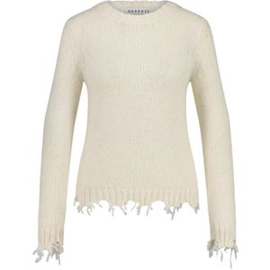 Rosso35, Truien, Dames, Beige, L, Wol, Alpaca Franje Trui