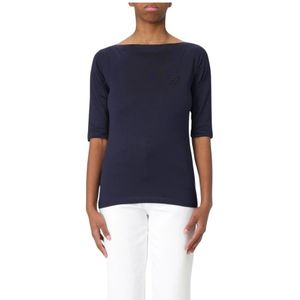 Dondup, Tops, Dames, Blauw, XS, Blauwe Boothals Top voor Vrouwen