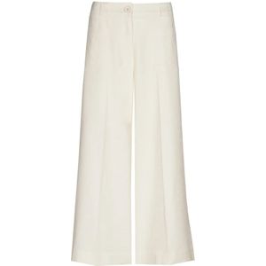 Marie Méro, Broeken, Dames, Beige, S, Ecru Loose Fit Wijde Broek