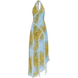 Avavav, Kleedjes, Dames, Blauw, S, Jurk met splitten