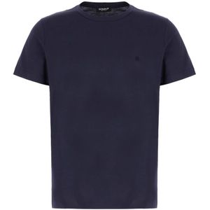 Dondup, Tops, Heren, Blauw, M, Katoen, Casual Katoenen T-shirt