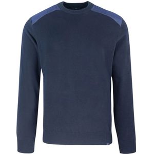 Paul & Shark, Truien, Heren, Blauw, M, Katoen, Rondgebreide trui