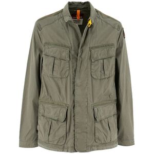 Parajumpers, Jassen, Heren, Grijs, 2Xl, Katoen, Katoenen Poplin Ongevoerde Jas
