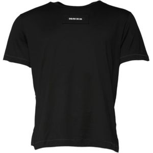 Dolce & Gabbana, Tops, Heren, Veelkleurig, 3Xl, Katoen, Camouflage Crew Neck T-shirt met Logo Details
