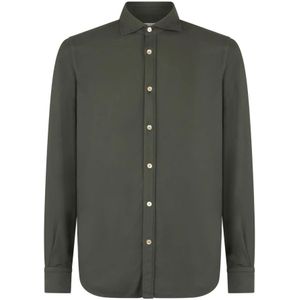 Boglioli, Overhemden, Heren, Wit, L, Katoen, Garment Dyed Vaiella Shirt