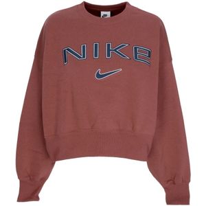 Nike, Sweatshirts & Hoodies, Dames, Bruin, M, Katoen, Oversized Crewneck Sweatshirt Rood/Violet/Marineblauw