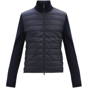 Moncler, Jassen, Heren, Blauw, L, Wol, Gevoerde Vest