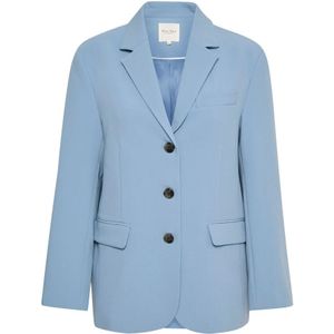 Part Two, Jassen, Dames, Blauw, 3Xl, Polyester, Oversized Jas met Klepzakken
