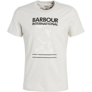 Barbour, Tops, Heren, Beige, XL, Katoen, Steve Mc Queen Motorprint T-Shirt