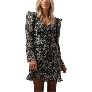 Object, Kleedjes, Dames, Zwart, S, Luipaardprint Mini Jurk