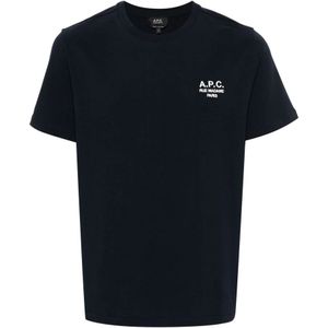 A.p.c., Tops, Heren, Blauw, XL, Katoen, Katoenen T-shirt