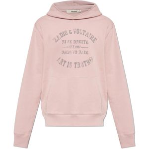Zadig & Voltaire, Sweatshirts & Hoodies, Heren, Roze, M, Katoen, Sweatshirt met print