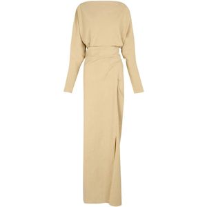Cortana, Kleedjes, Dames, Beige, XL, Hennep, Lange jurk