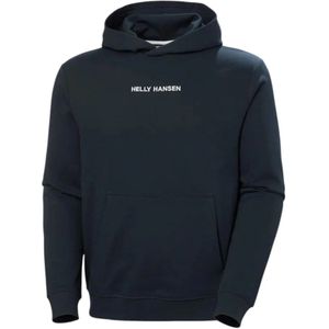 Helly Hansen, Sweatshirts & Hoodies, Heren, Blauw, L, Moderne Kangoeroezak Sweatshirt
