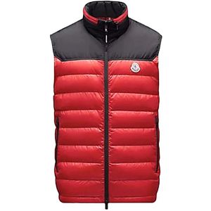 Moncler, Jassen, Heren, Rood, S, Stijlvolle Puffer Vest voor Mannen