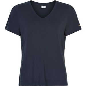 IN Front, Tops, Dames, Blauw, XL, Polyester, Nina T-shirt V-hals 14919