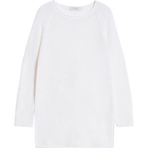 Max Mara, Tops, Dames, Wit, M, Katoen, Trui Tuniek Stijl Katoen Linnen