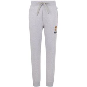 Moschino, Broeken, Dames, Grijs, L, Katoen, Grijze Trainingsbroek Underbear Stijl