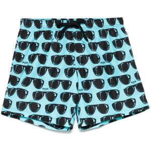 Moschino, Badkleding, Heren, Blauw, L, Aqua Blauwe Zee Kleding Koord Shorts