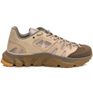 Moncler, Schoenen, Heren, Veelkleurig, 42 EU, Leer, Lace-Up Sneakers met Contrastinzet