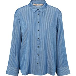 RUE de Femme, Blouses & Shirts, Dames, Blauw, XS, Polyester, Lichtblauwe Overhemdblouse Lange Mouw