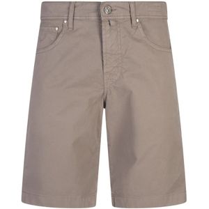 Jacob Cohën, Korte broeken, Heren, Grijs, W35, Katoen, Grijze Broek met Katoenmix