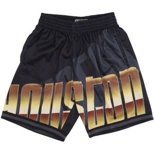 Mitchell & Ness, Korte broeken, Heren, Veelkleurig, XL, Polyester, NBA Big Face Basketbalshorts
