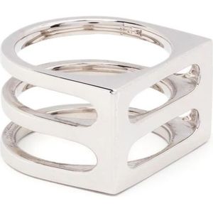 Tom Wood, Accessoires, Heren, Grijs, 62 MM, Gerecyclede Zilveren Kooi Ring