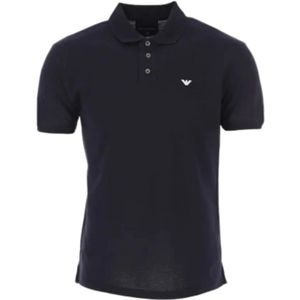 Emporio Armani, Tops, Heren, Blauw, 2Xl, Katoen, Polo met Regular Fit