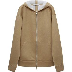 Dorothee Schumacher, Sweatshirts & Hoodies, Dames, Bruin, M, Oversized Hooded Jacket