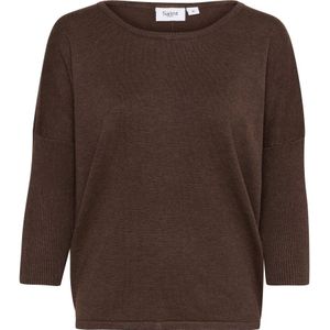 Saint Tropez, Truien, Dames, Bruin, XS, Donker Eiken Melange R-Neck Pullover Trui