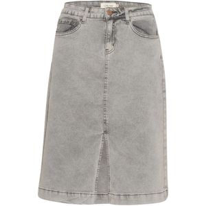 Cream, Rokken, Dames, Grijs, XS, Denim, Denim Rok met Voor Split