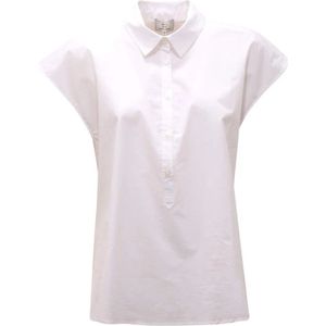Woolrich, Tops, Dames, Wit, L, Poplin Blouse in Bright White