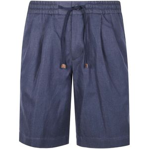 Incotex, Korte broeken, Heren, Blauw, M, Regular Fit Bermuda Shorts