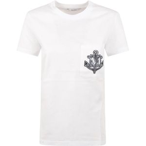 Max Mara, Tops, Dames, Wit, XS, Katoen, Witte T-shirts en Polos Acacia